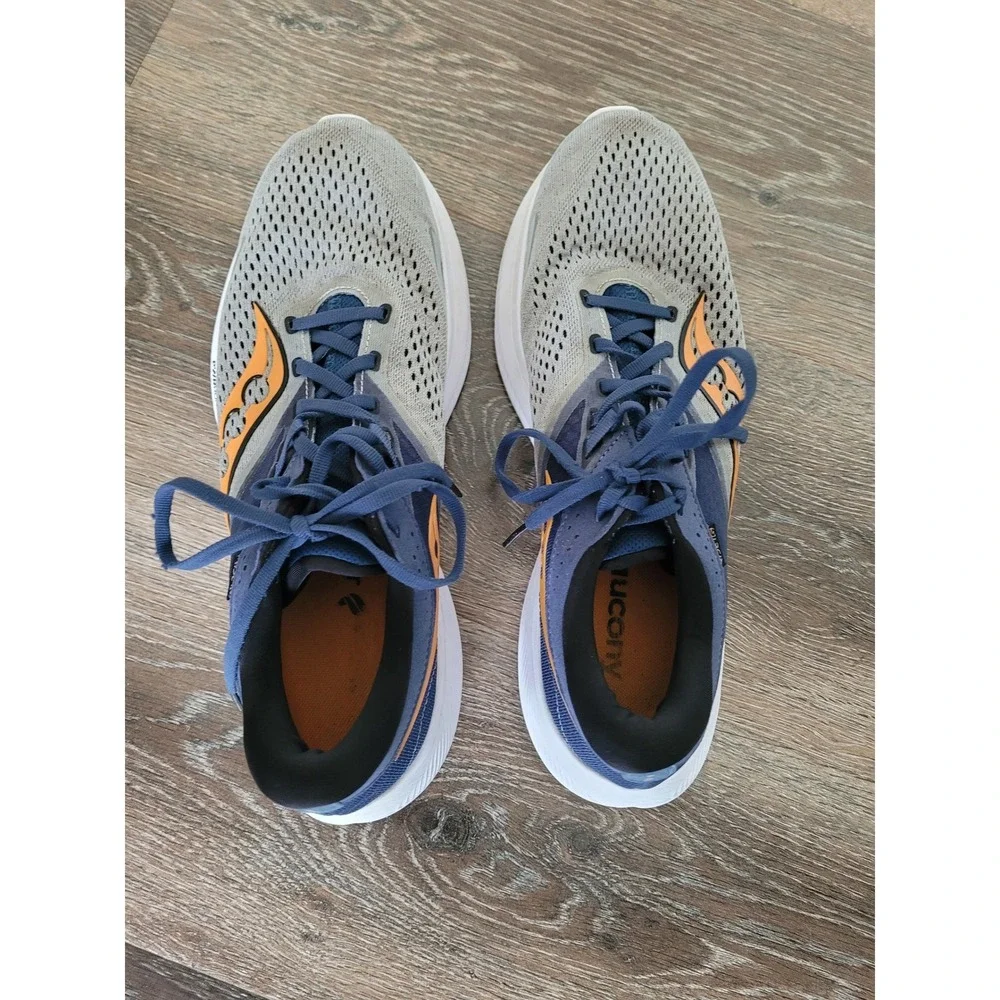 Saucony Ride 15 Mens Running Shoes Grey Blue Orange S20730-91  10.5 #1